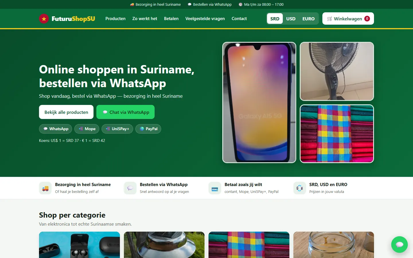 Schermafbeelding van Webshop
