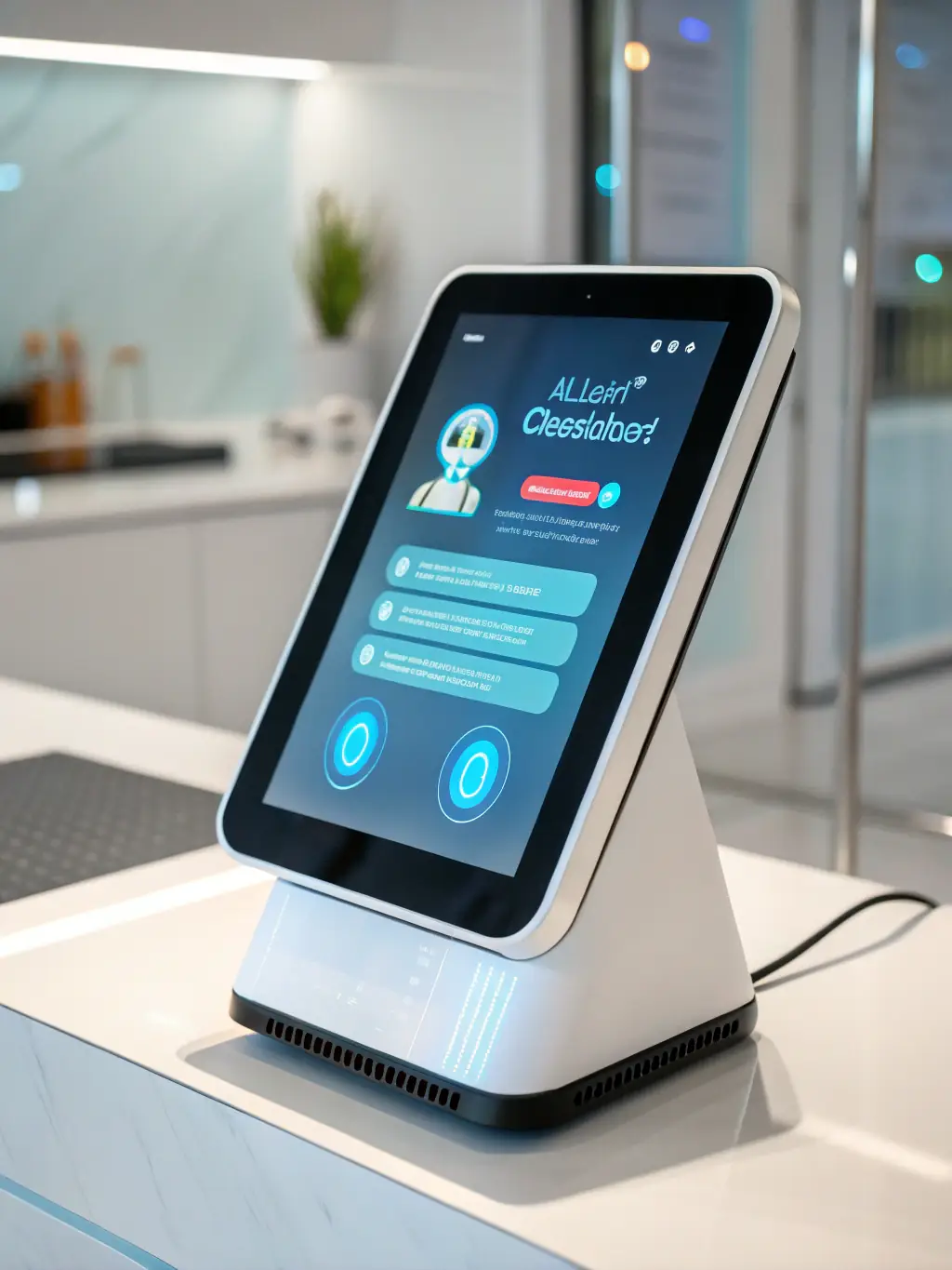 An illustration of AI chatbot interacting with a customer on a digital device, showcasing DHC Offshore's AI Customer Care solutions.